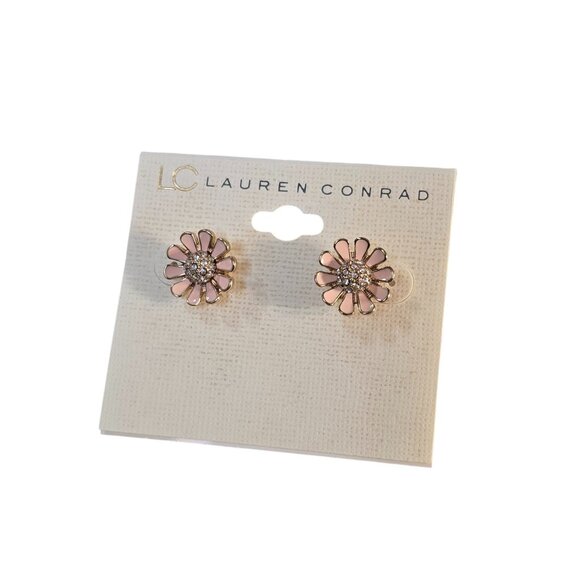 LC Lauren Conrad Stud Earrings Bundle of 3 Pairs Bow, Flower NWT - Picture 4 of 4